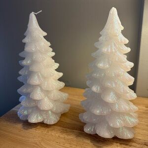 Michaels Iridescent White Tree Candles - Pair